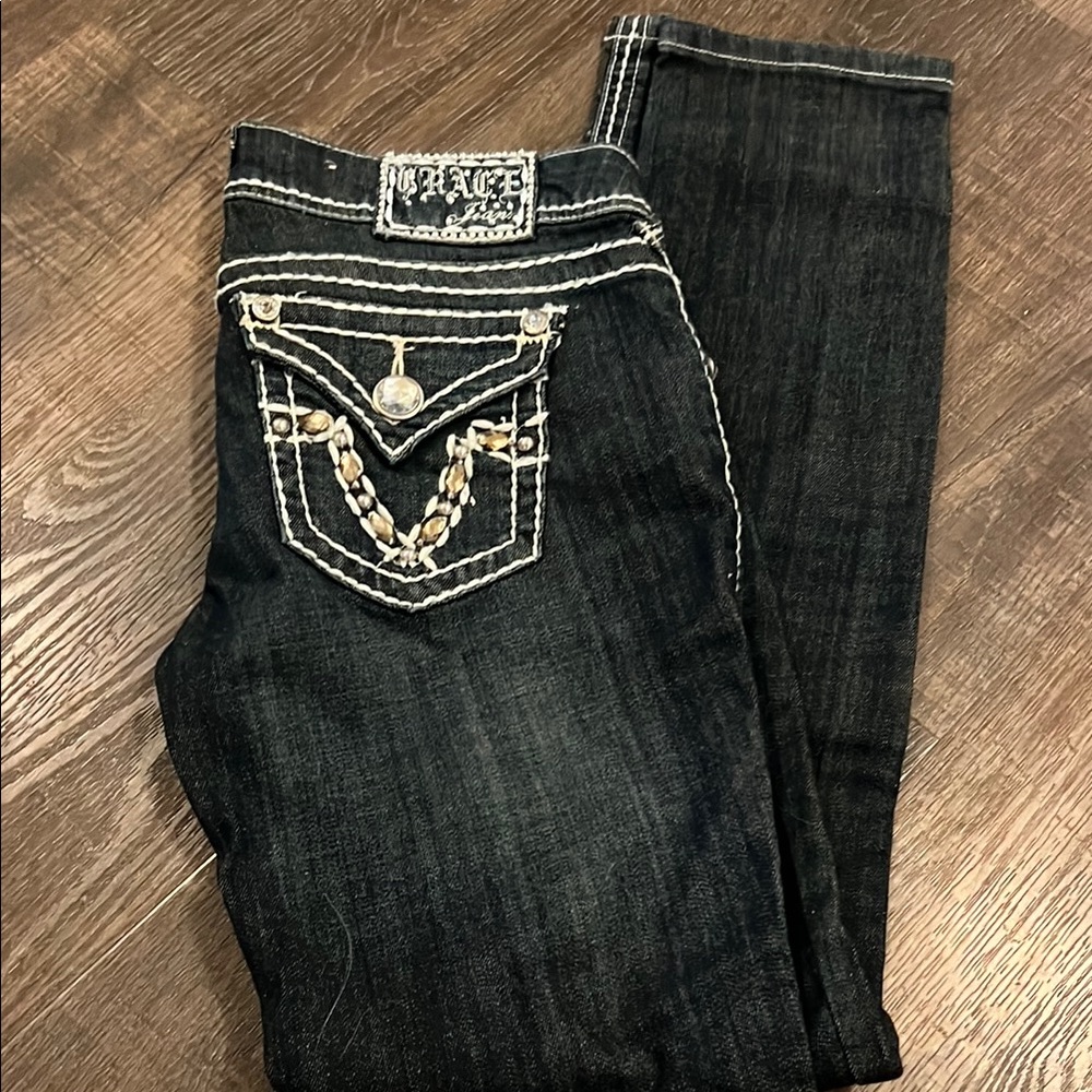 Grace in LA Dark Wash Jeans